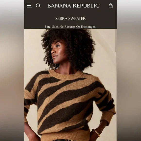 Banana republic zebra sweater deals